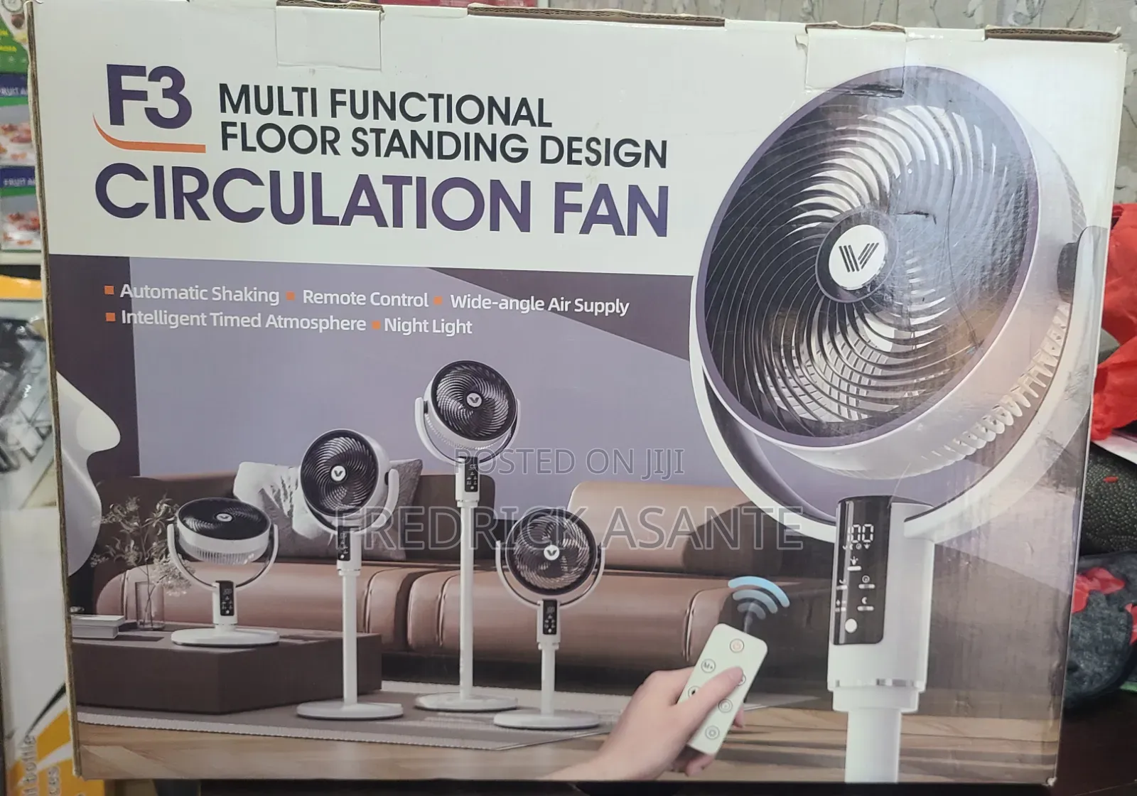 F3 Multi-Functional Floor Standing Circulation Rechargeable Fan