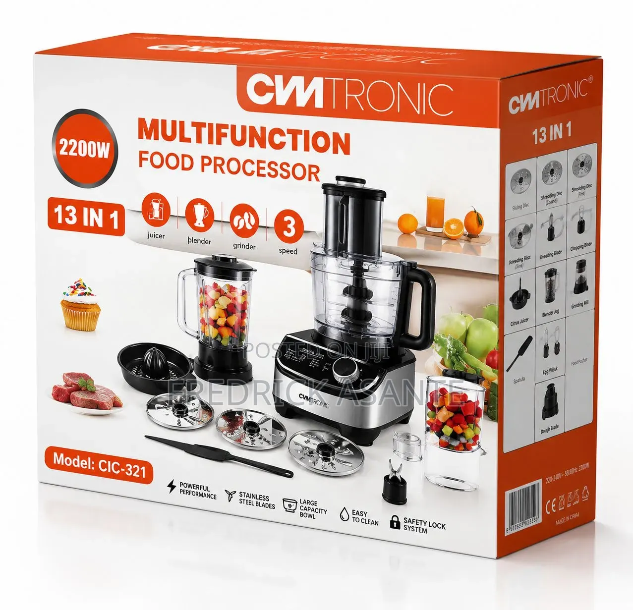 Cmtronic 13-in-1 Multifunction Food Processor
