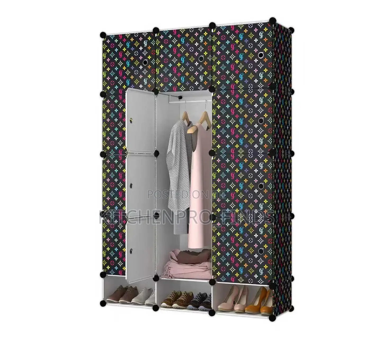 9 Cubes Plastic Wardrobe