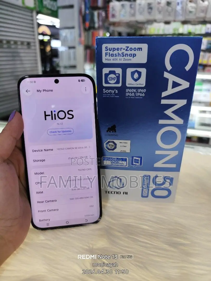 New Tecno Camon 50 Ultra 256 GB Gray