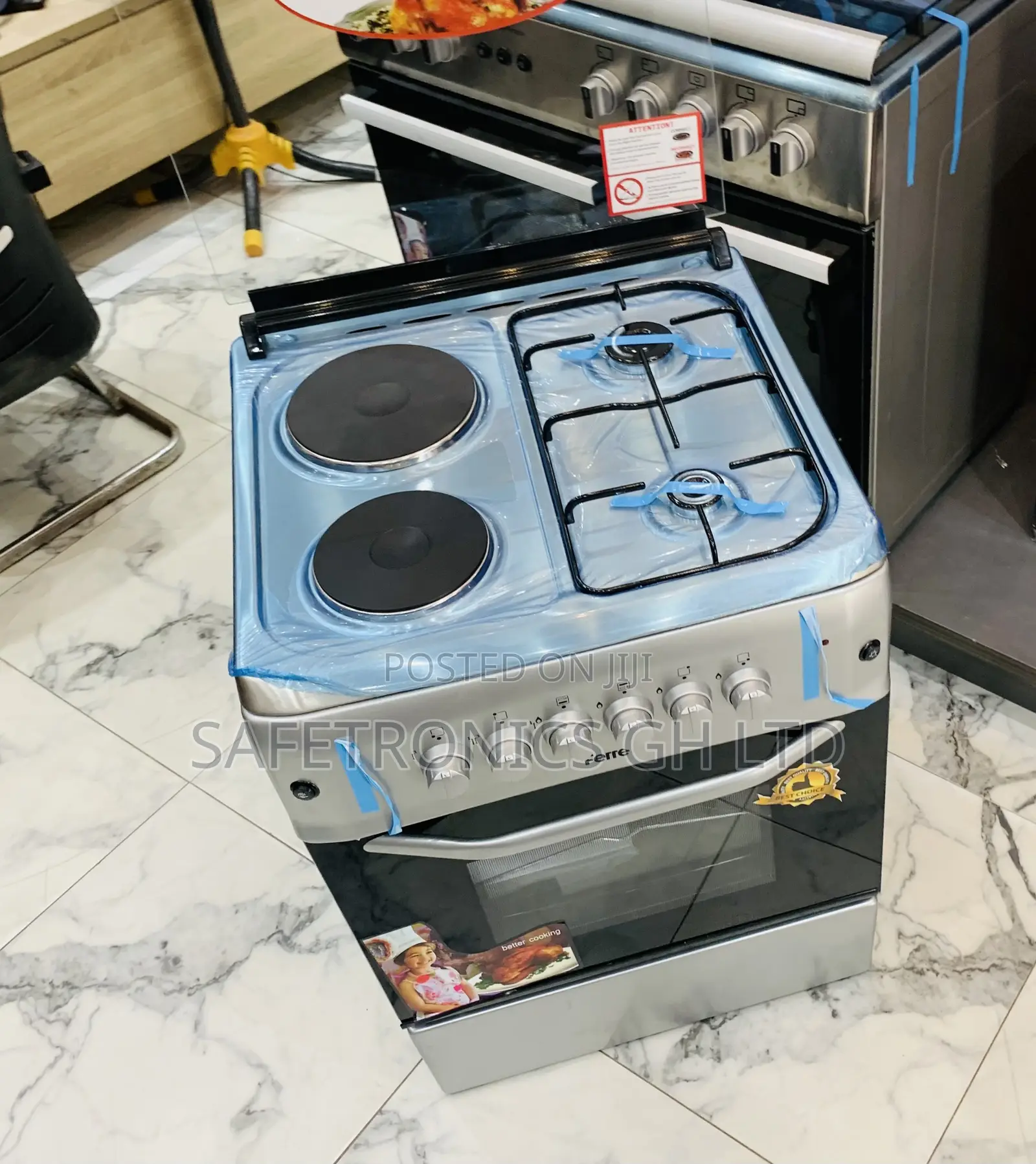 Grab Elegant Grey 60x60 Ferre 2 Gas + 2 Electric Cooker