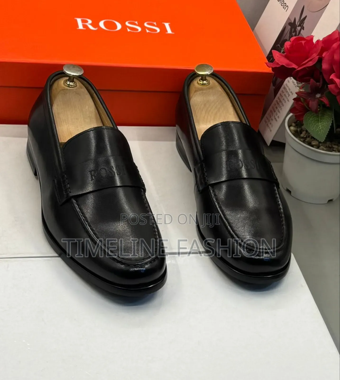 Brand New Rossi Business Casual Men's Shoes Size 39 -46 Black