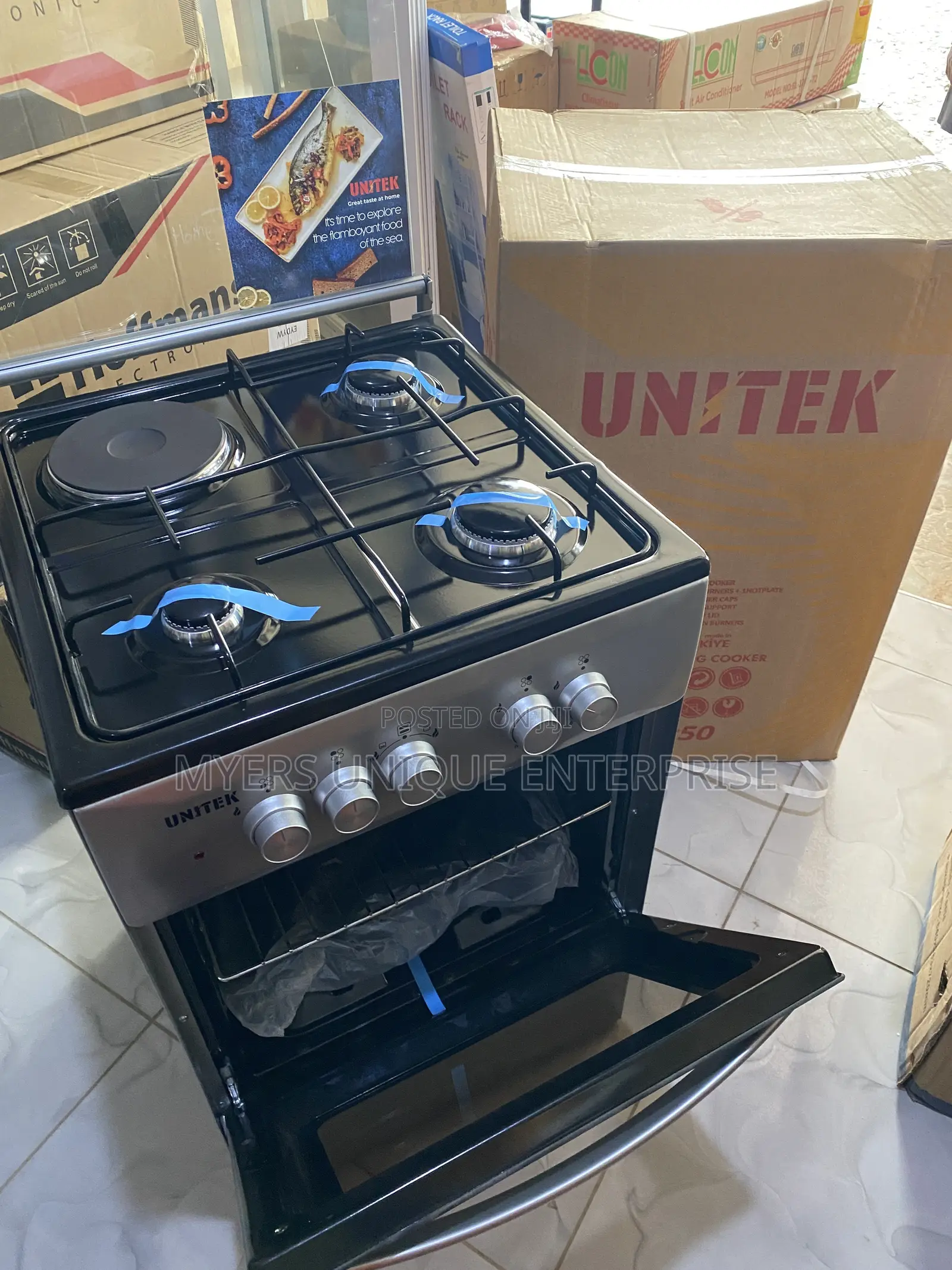 Unitek 3 Burner + Electric Plate-Bake Cook Faster