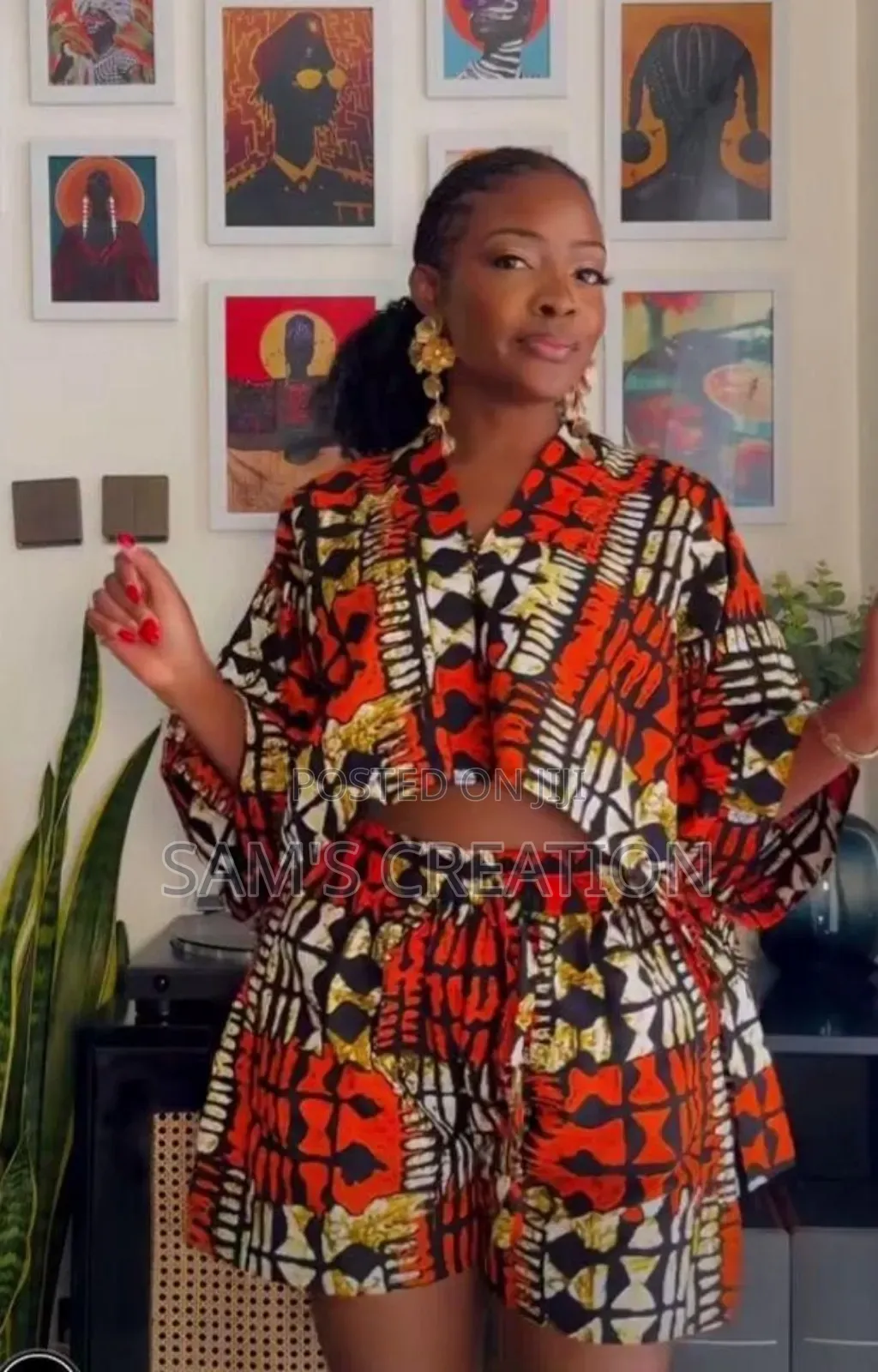 Ankara Shorts and Bubu Crop Top for Occasions