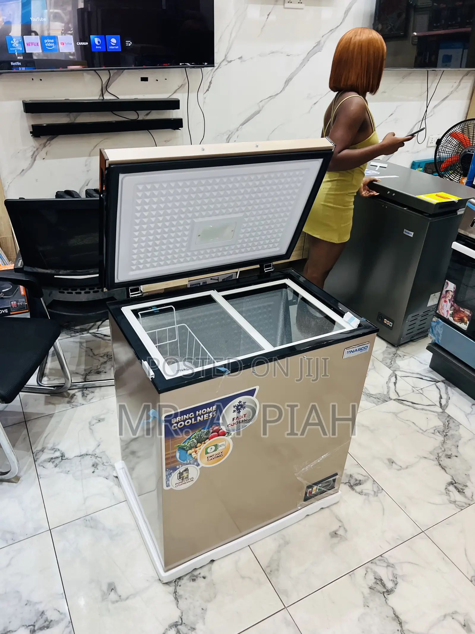 Choose Durable Nasco 1 Door Chest Freezer(Gold)150l