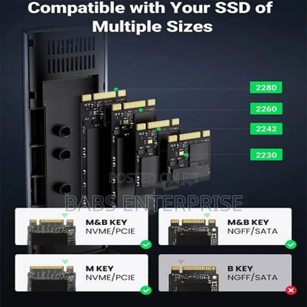Ugreen M.2 Nvme Sata SSD Enclosure Reader Adapter 10gbp Usb C 3.2 Gen2