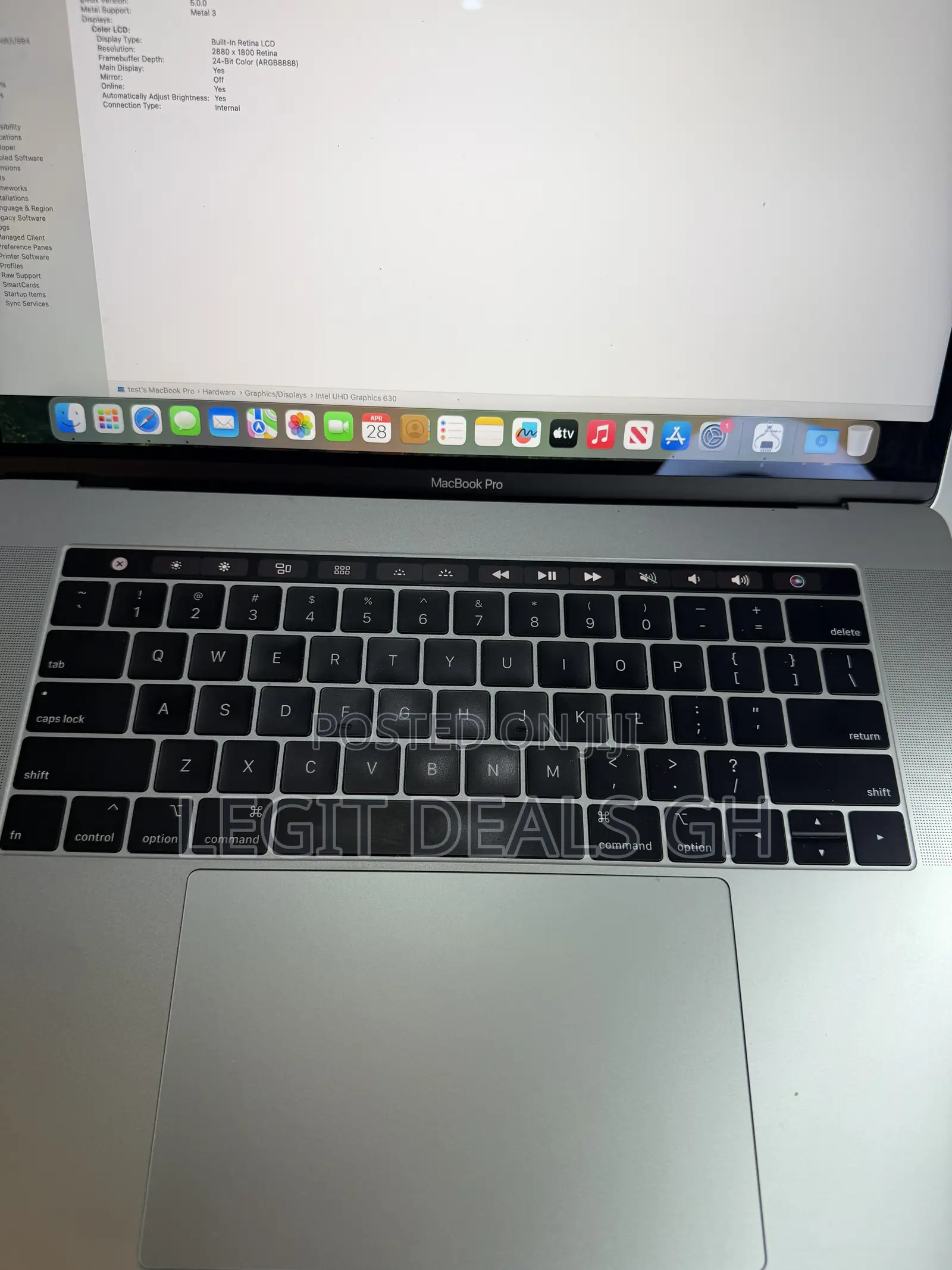 Laptop Apple MacBook Pro 2019 16GB Intel Core i7 SSD 512GB