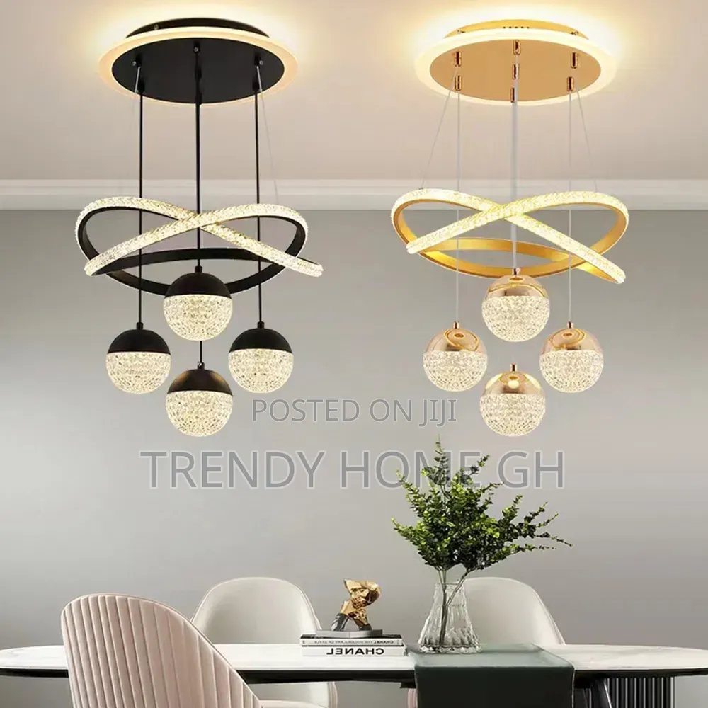Modern Gold Led Dining Table Chandelier Dimmable Pendant Light