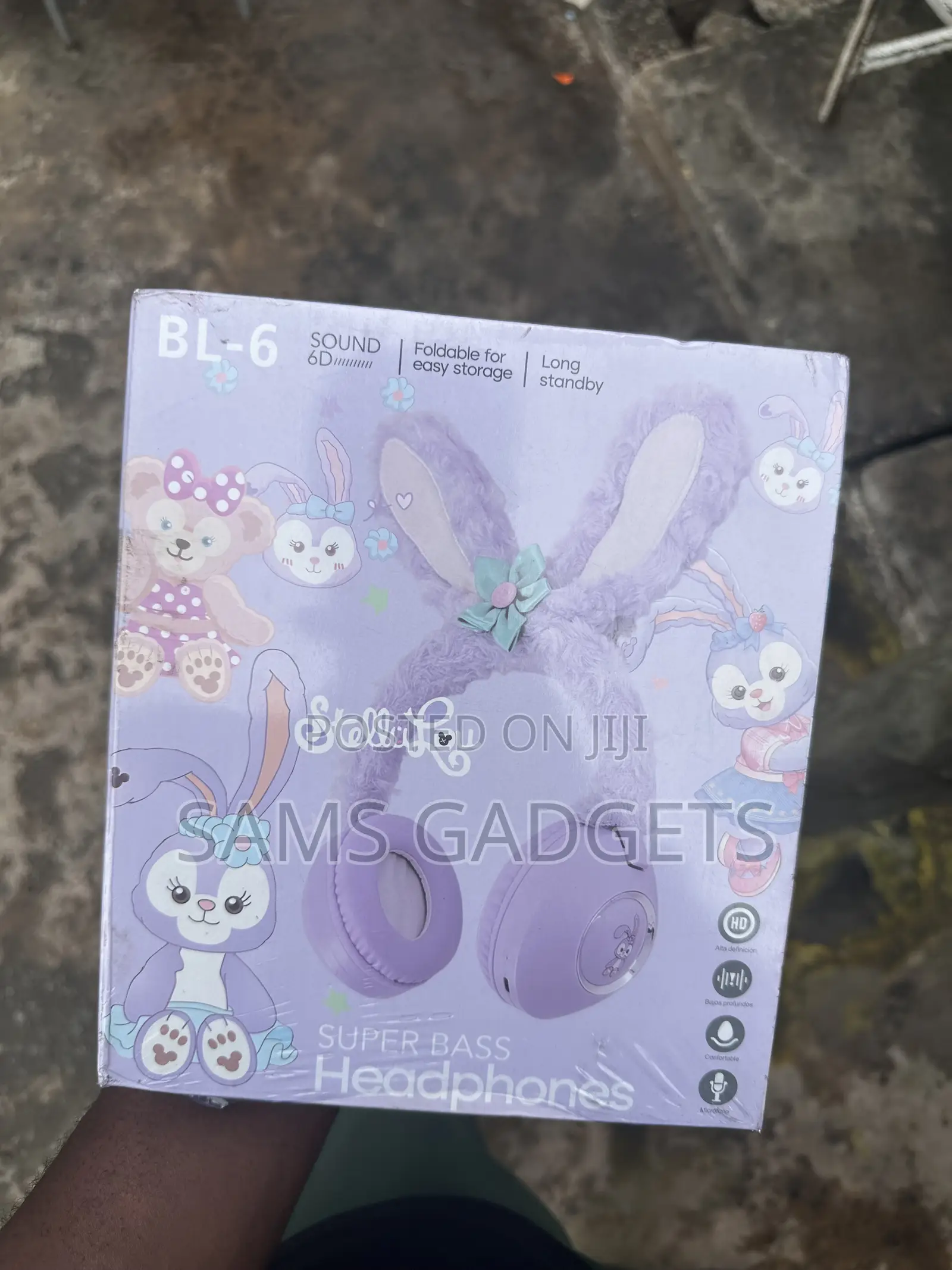 New Stellalou Kids Wireless Bluetooth Headphones (Plush Bunny Ears)