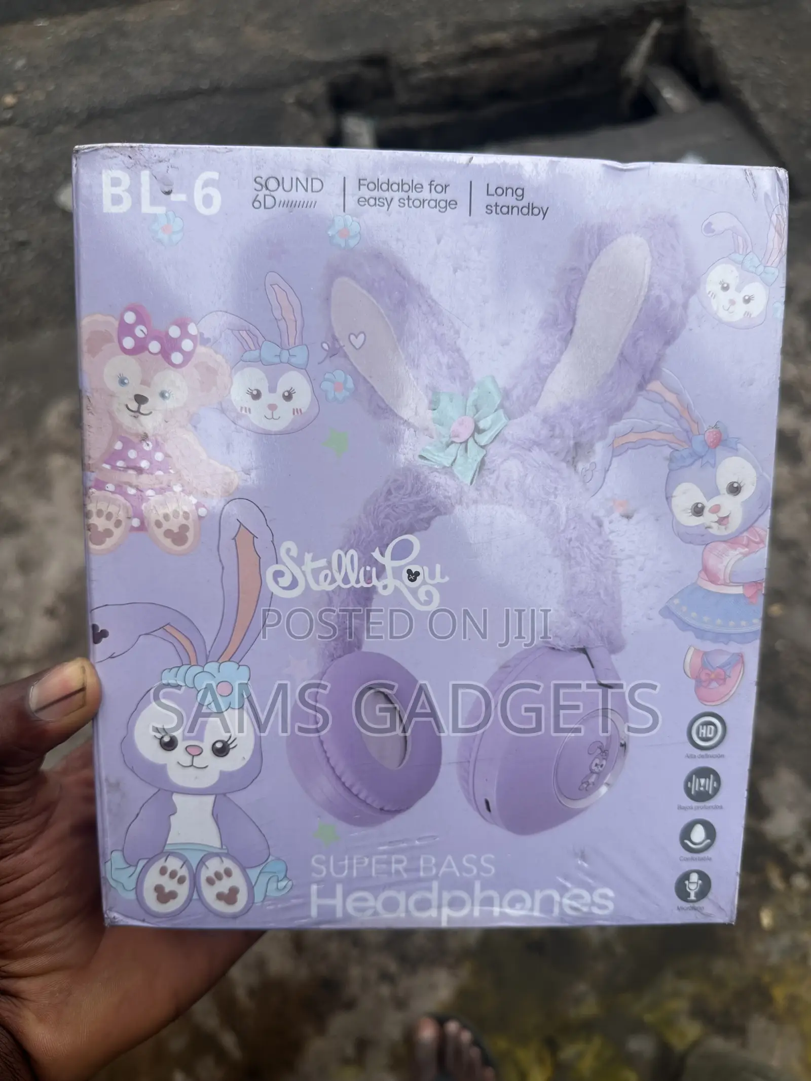 New Stellalou Kids Wireless Bluetooth Headphones (Plush Bunny Ears)