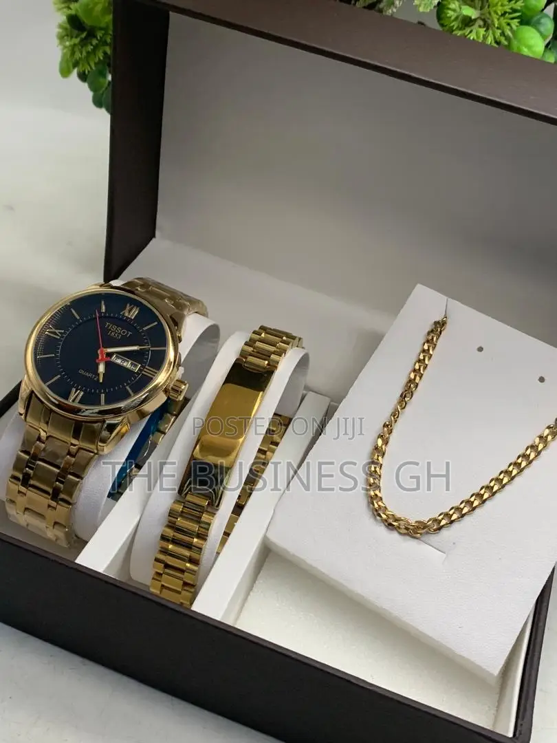New Jewelry Set For Men (Watch, Bracelet Necklace)