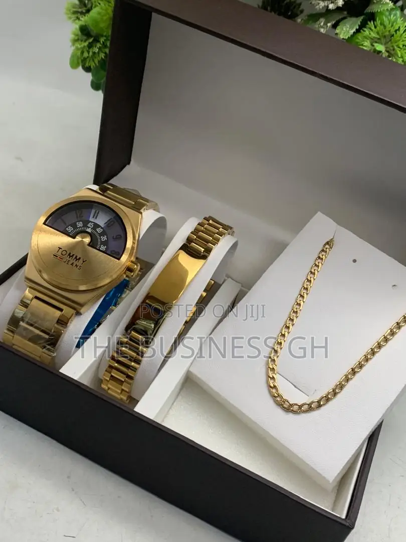 New Jewelry Set For Men (Watch, Bracelet Necklace)