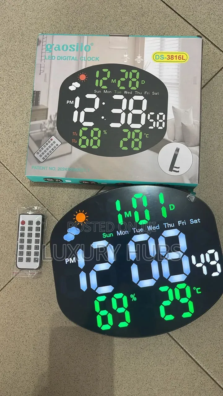 Large Led Digital Wall Mounted Clock