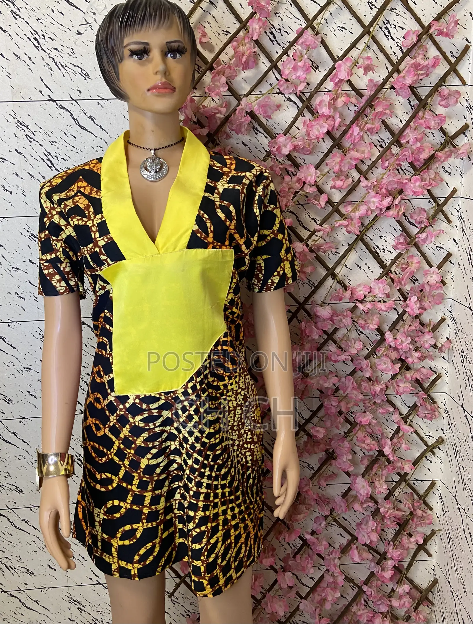 Beautiful Yellow Multicolored Ankara African Print Designed Bubu Dress