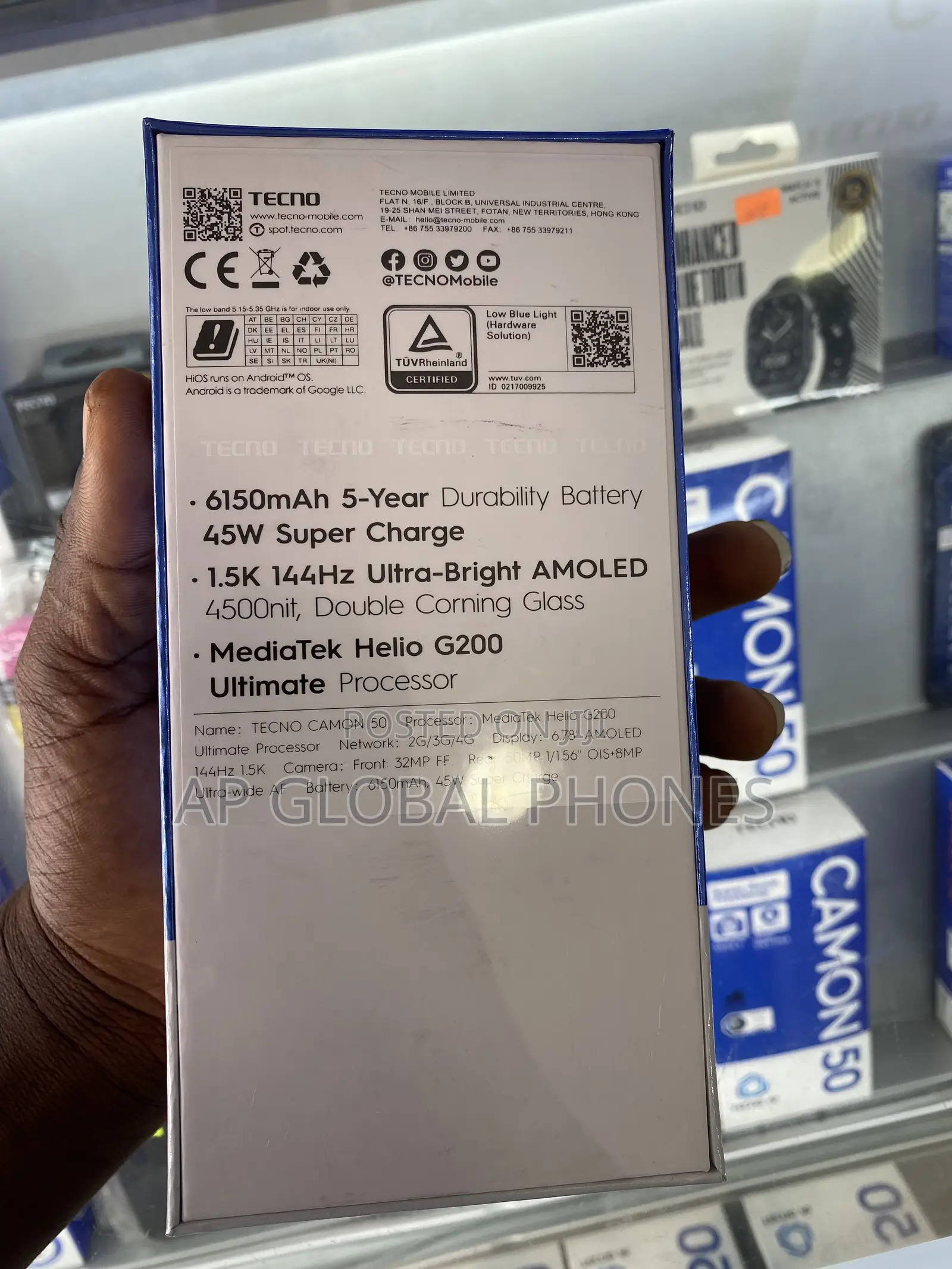 New Tecno Camon 50 256 GB Black
