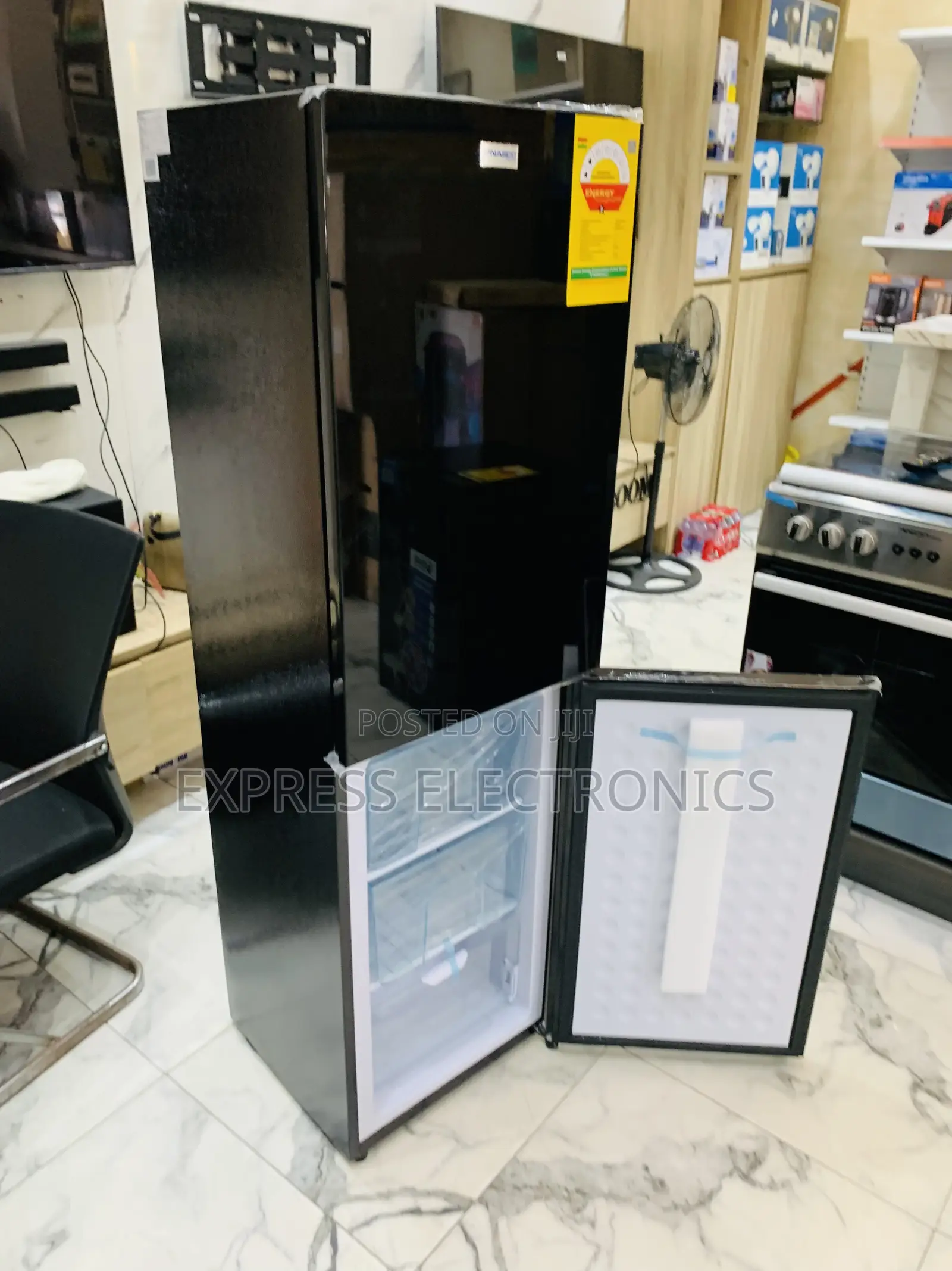 Available Now at Store 196l Double Door Fridge Nasco Black