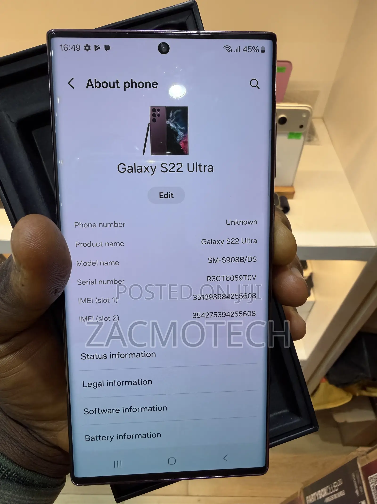 Samsung Galaxy S22 Ultra 128 GB Pink