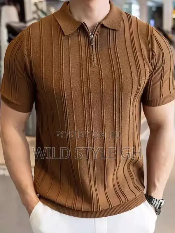 Half-Zip Lightweight Slimfit Knitted Polo Shirts