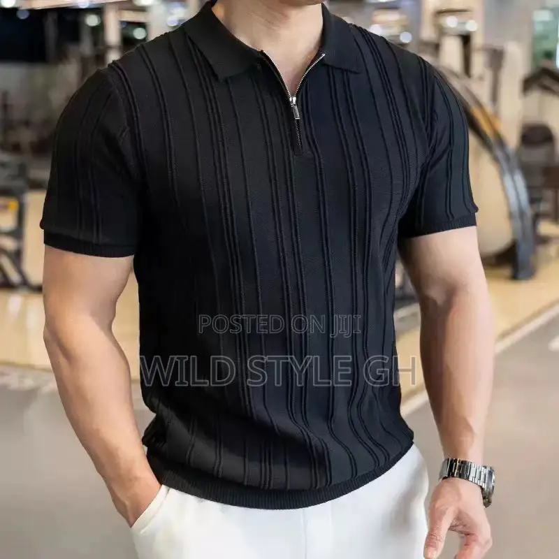 Half-Zip Lightweight Slimfit Knitted Polo Shirts