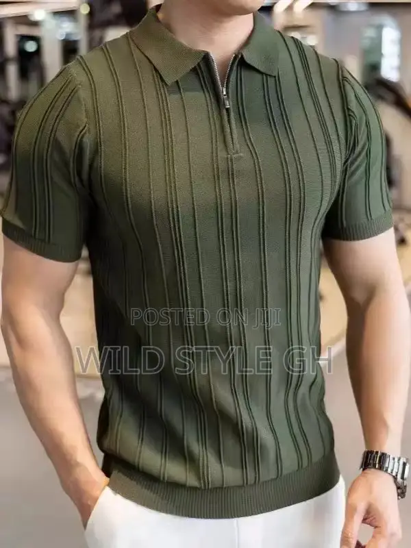 Half-Zip Lightweight Slimfit Knitted Polo Shirts