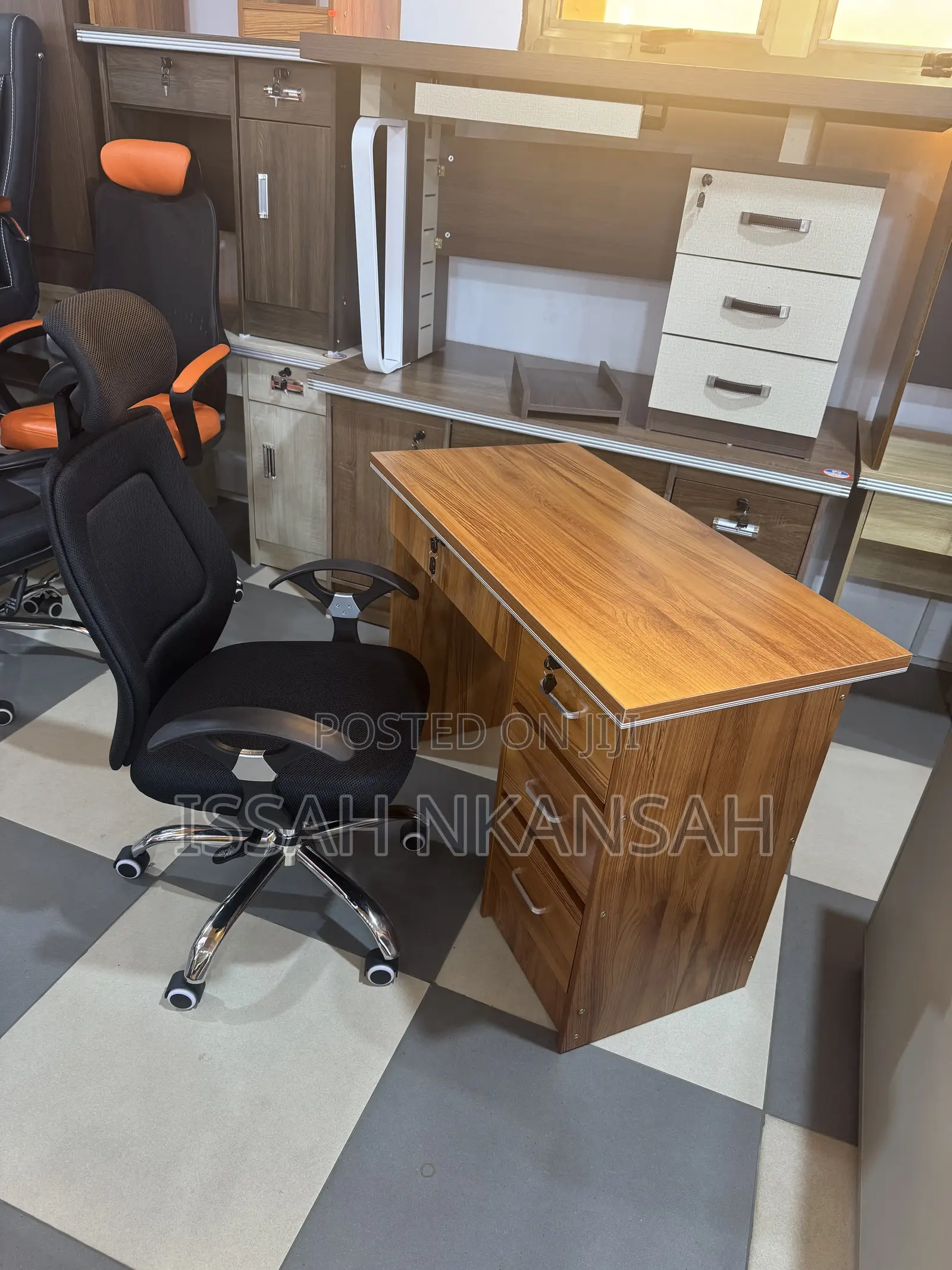 Brown Desk and Chair