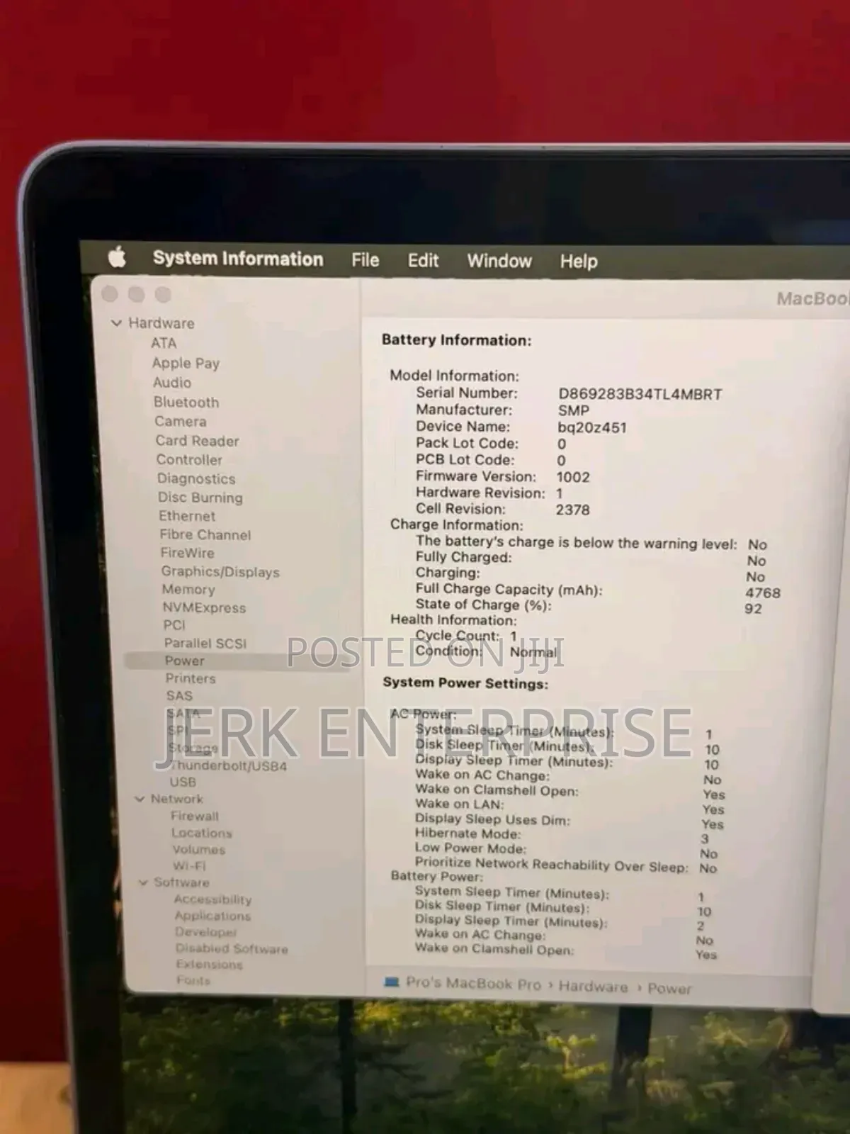 New Laptop Apple MacBook Pro 16GB Apple M1 SSD 512GB
