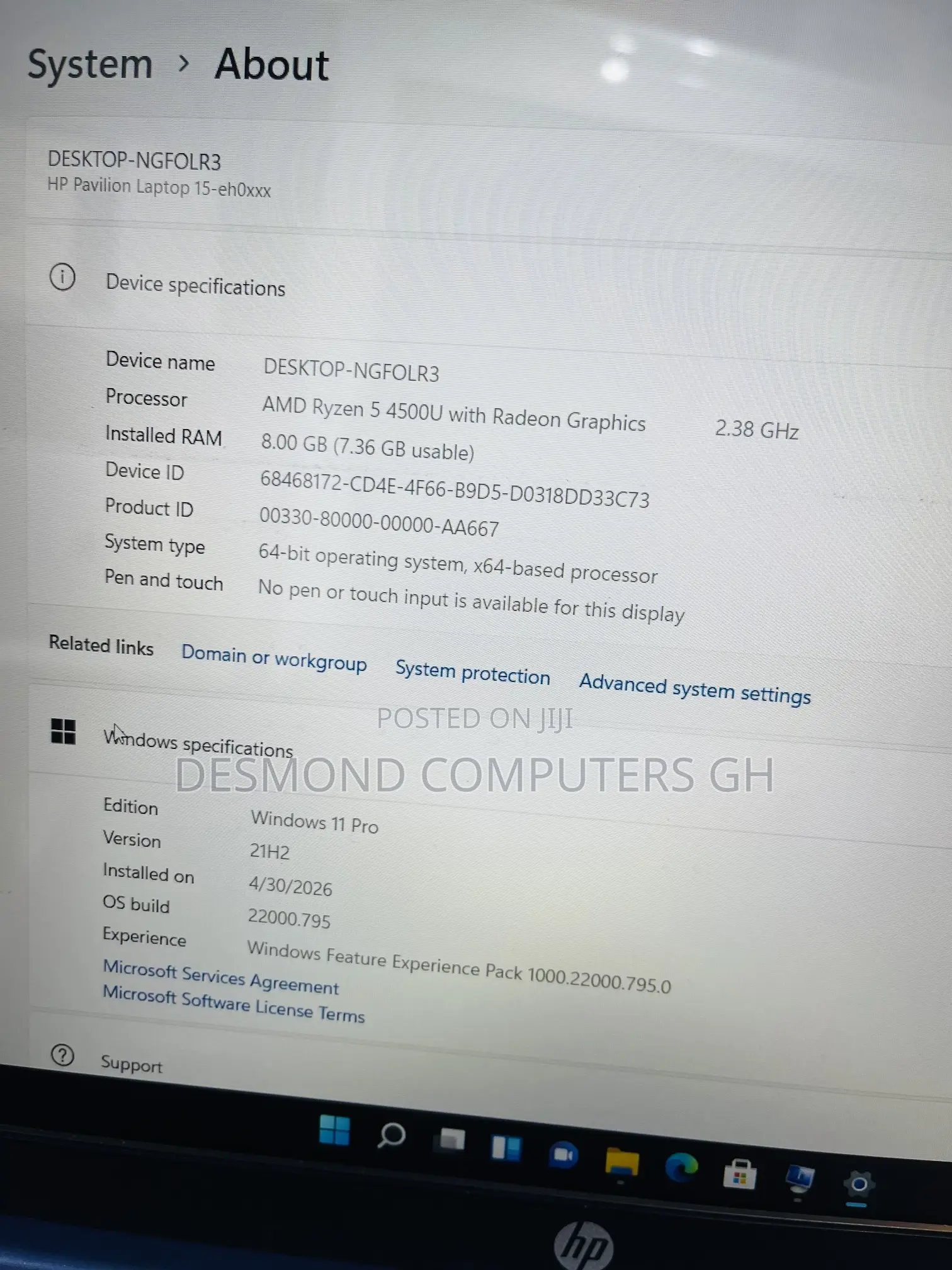 Laptop HP Pavilion 15 8GB AMD Ryzen 5 SSD 512GB
