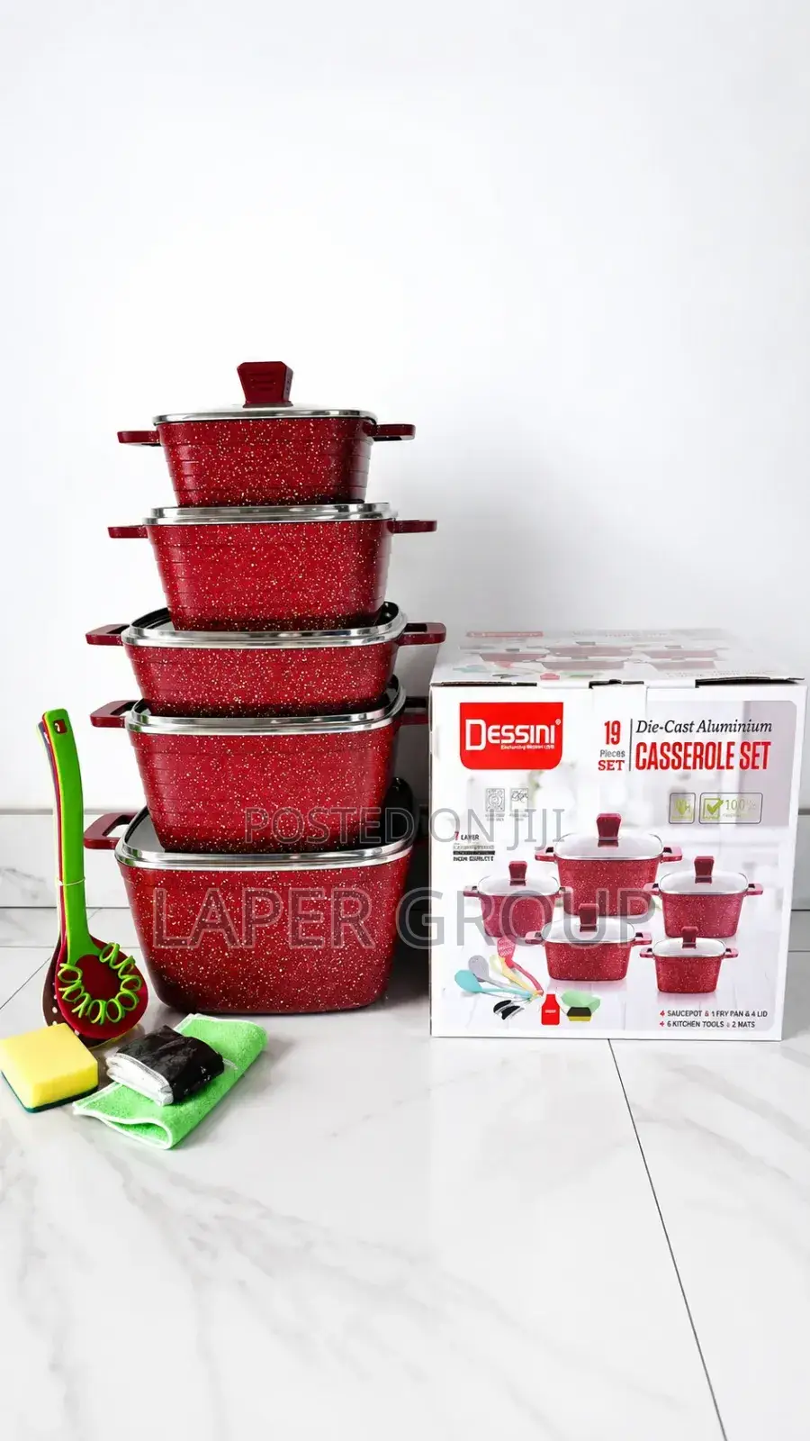 Dessini 19-Piece Die-Cast Aluminum Casserole Set(Non-Stick Cookware)