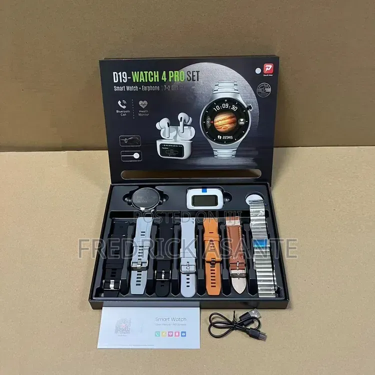 D19 Watch 4 Pro Set – Smartwatch + Earbuds Combo