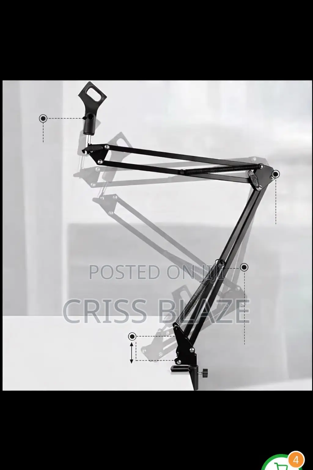 Table Microphone Stand. Boom Arm Mic Holder