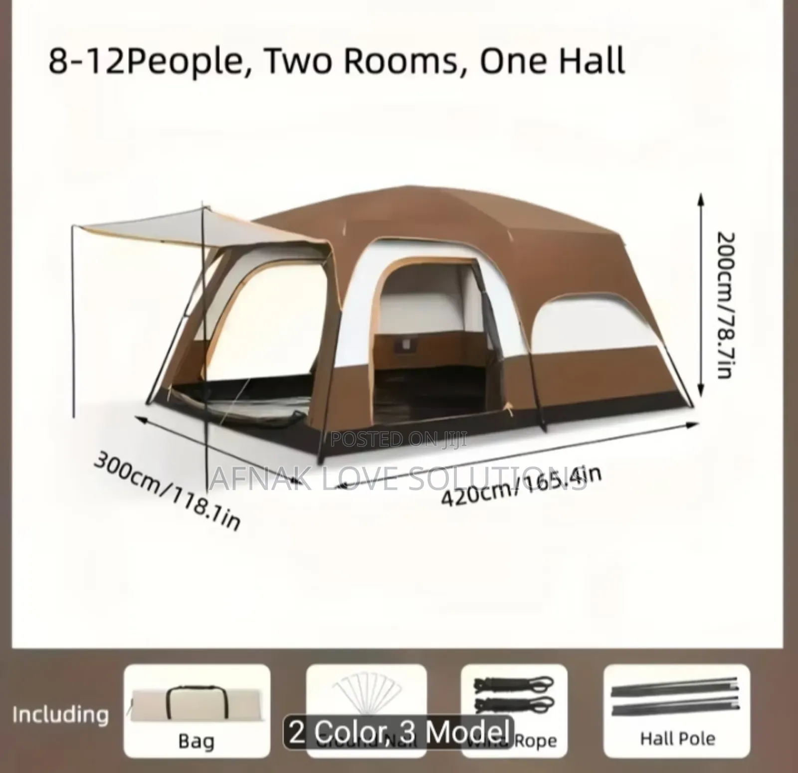 8-12 Person 2 Rooms Camping Tent