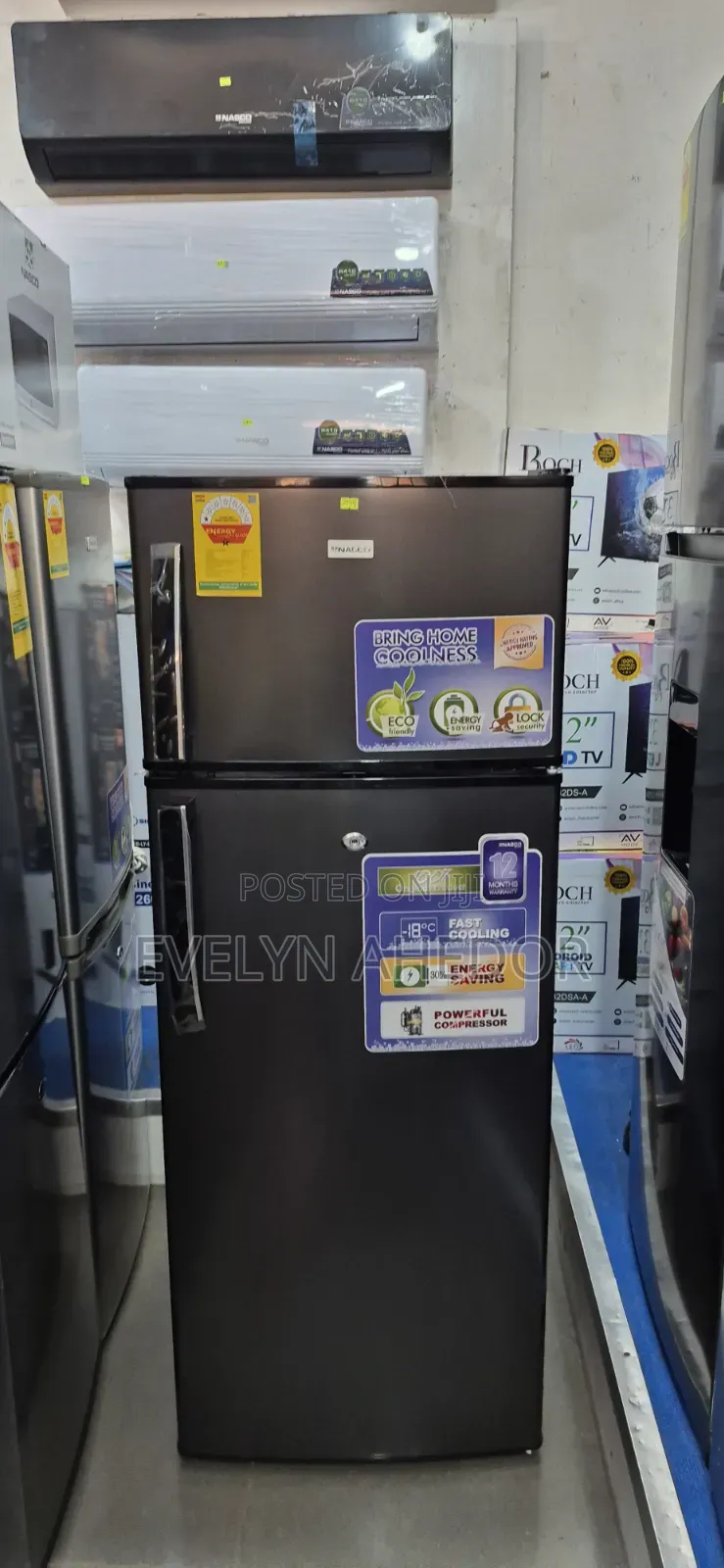 Nasco Double Door Fridge 205l With Locks Available