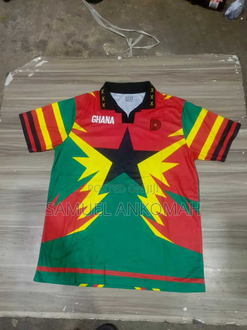 Vibrant Ghana Black Stars Fan Jersey – Multi-Color Design