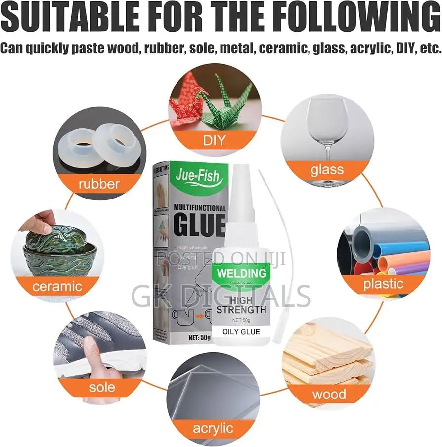 Super Strong Oily Glue – Instant Bond For Wood, Glass, Rubber, More