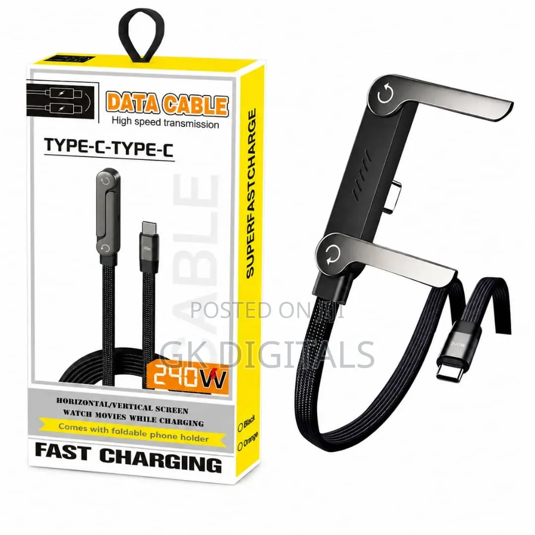 240w Fast Charging Type-C iPhone Cable With Phone Holder