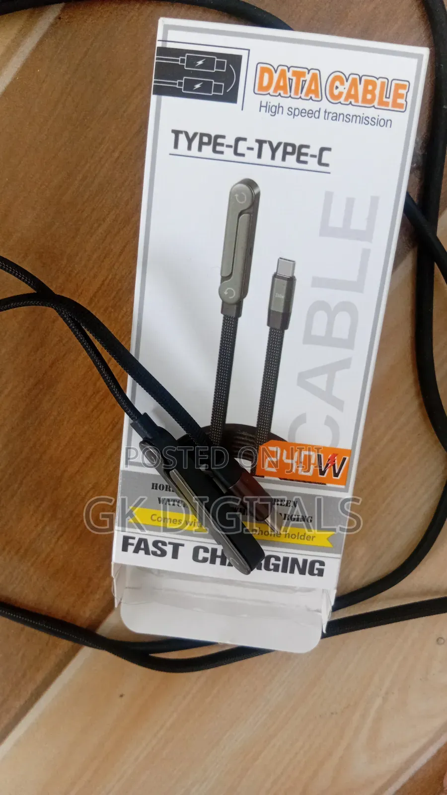 240w Fast Charging Type-C iPhone Cable With Phone Holder