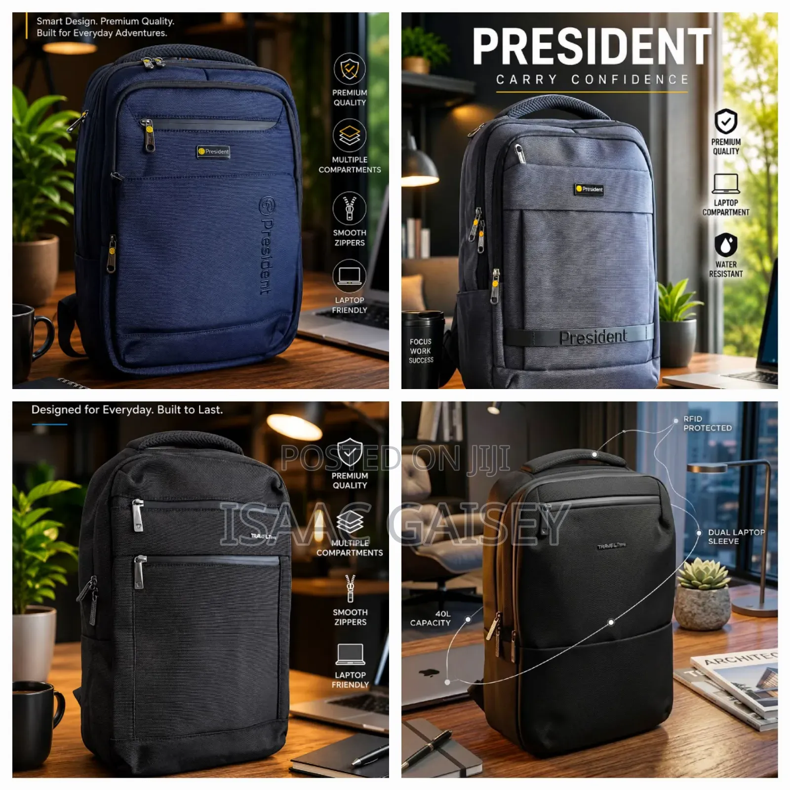 Premium Quality Water Resistant Backpacks With Multiple Compartments