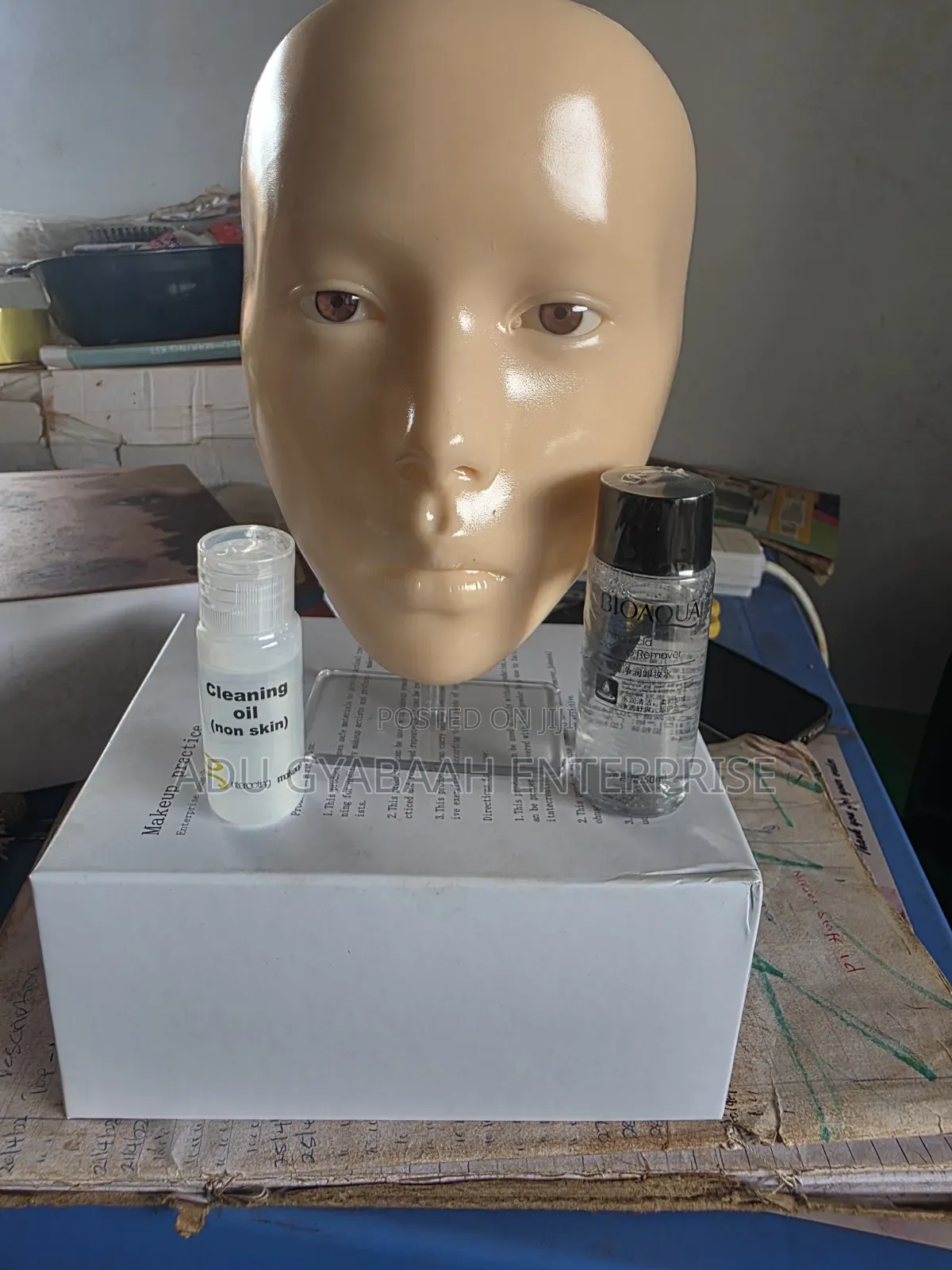 5d Silicone Make-up Practice Face + Make-up Remover, Cleaning Oil