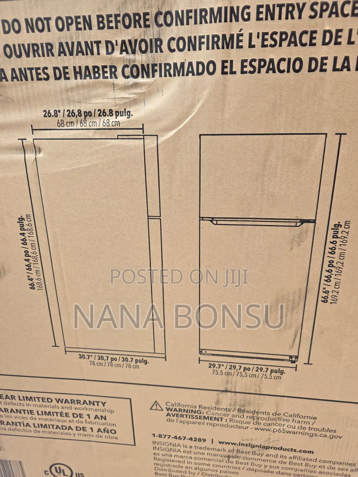 Insignia 18cu Ft Top Mount Refrigerator