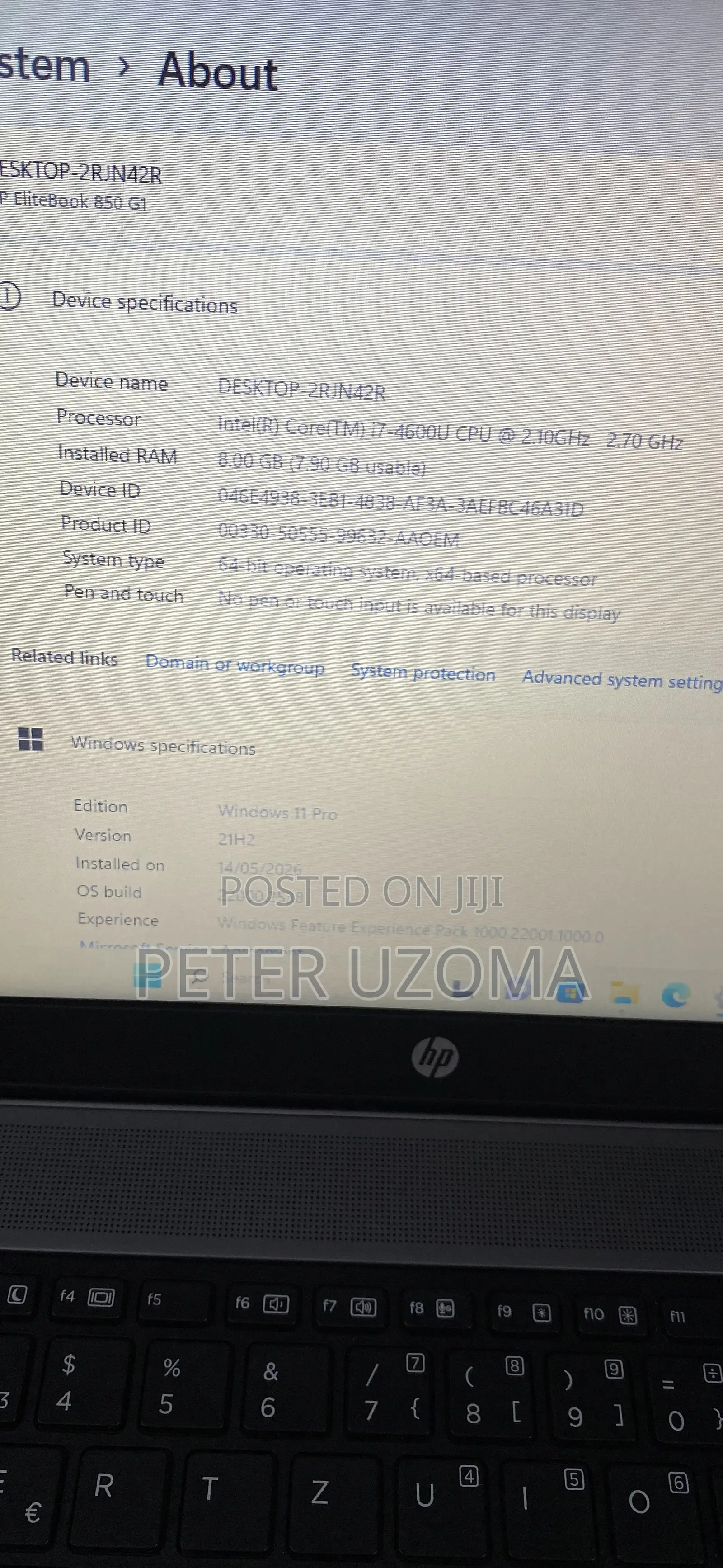 Laptop HP EliteBook 850 8GB Intel Core i7 SSD 256GB