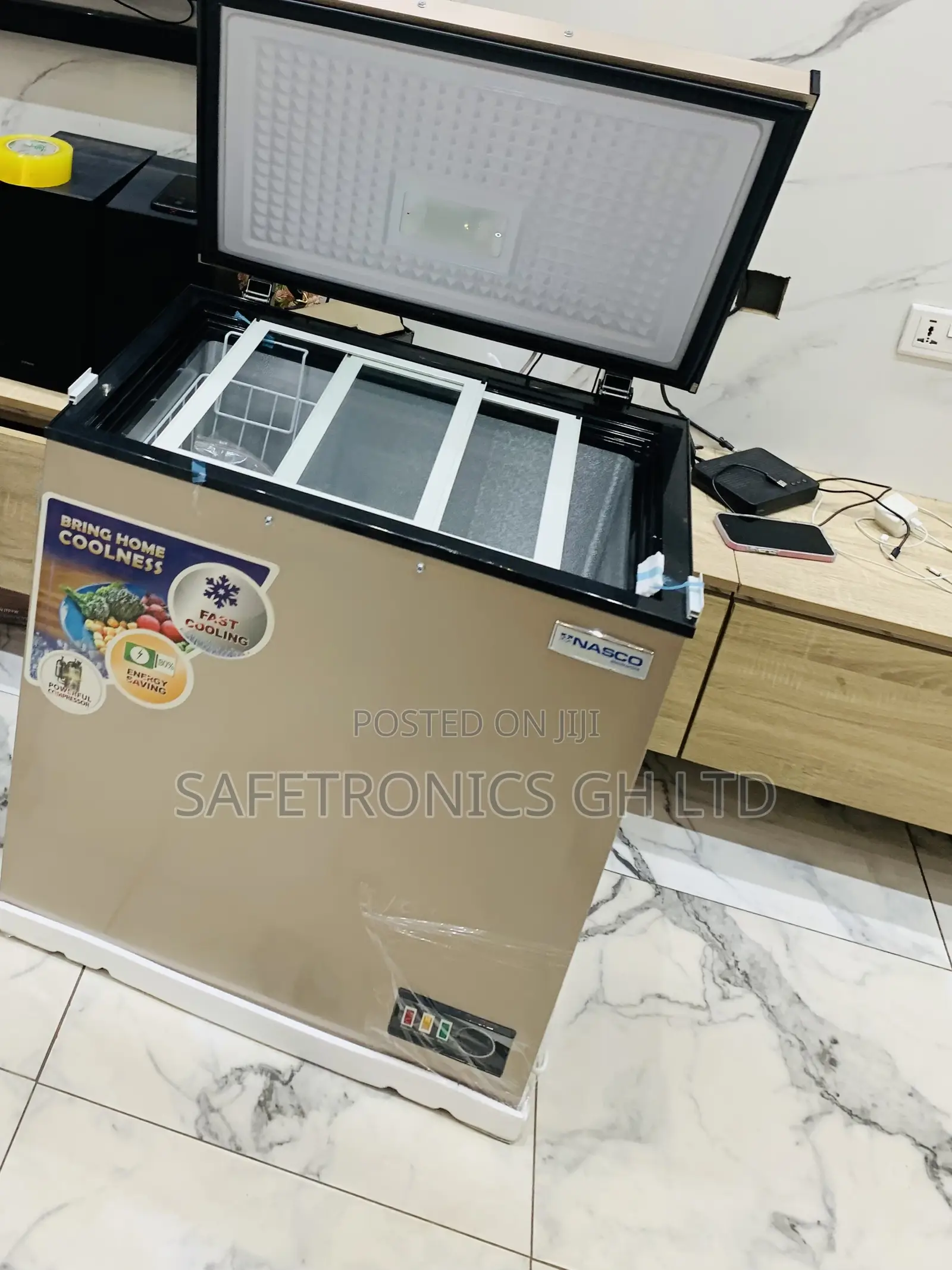 Check Out Gold Nasco Chest Freezer 150 LTRS Nas-200fl-G