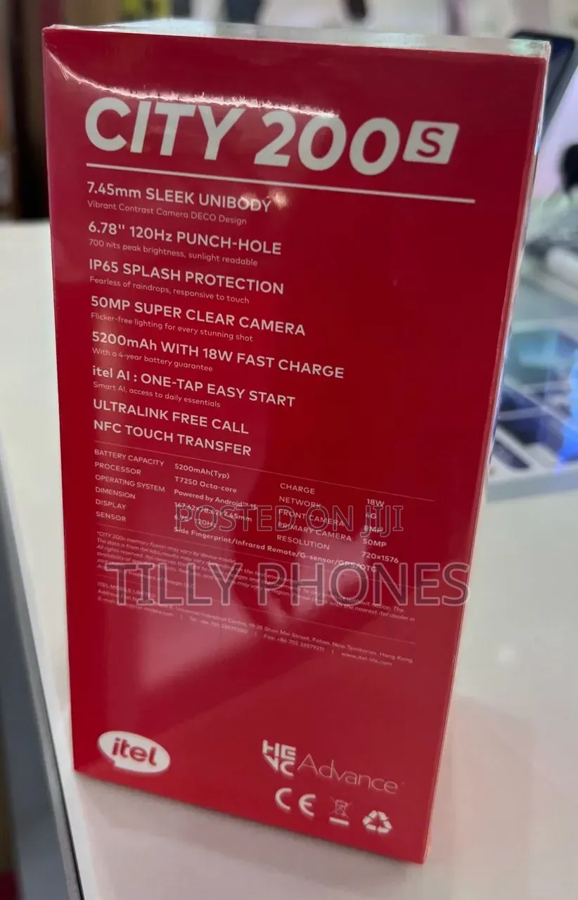 New Itel City 200 128 GB Black