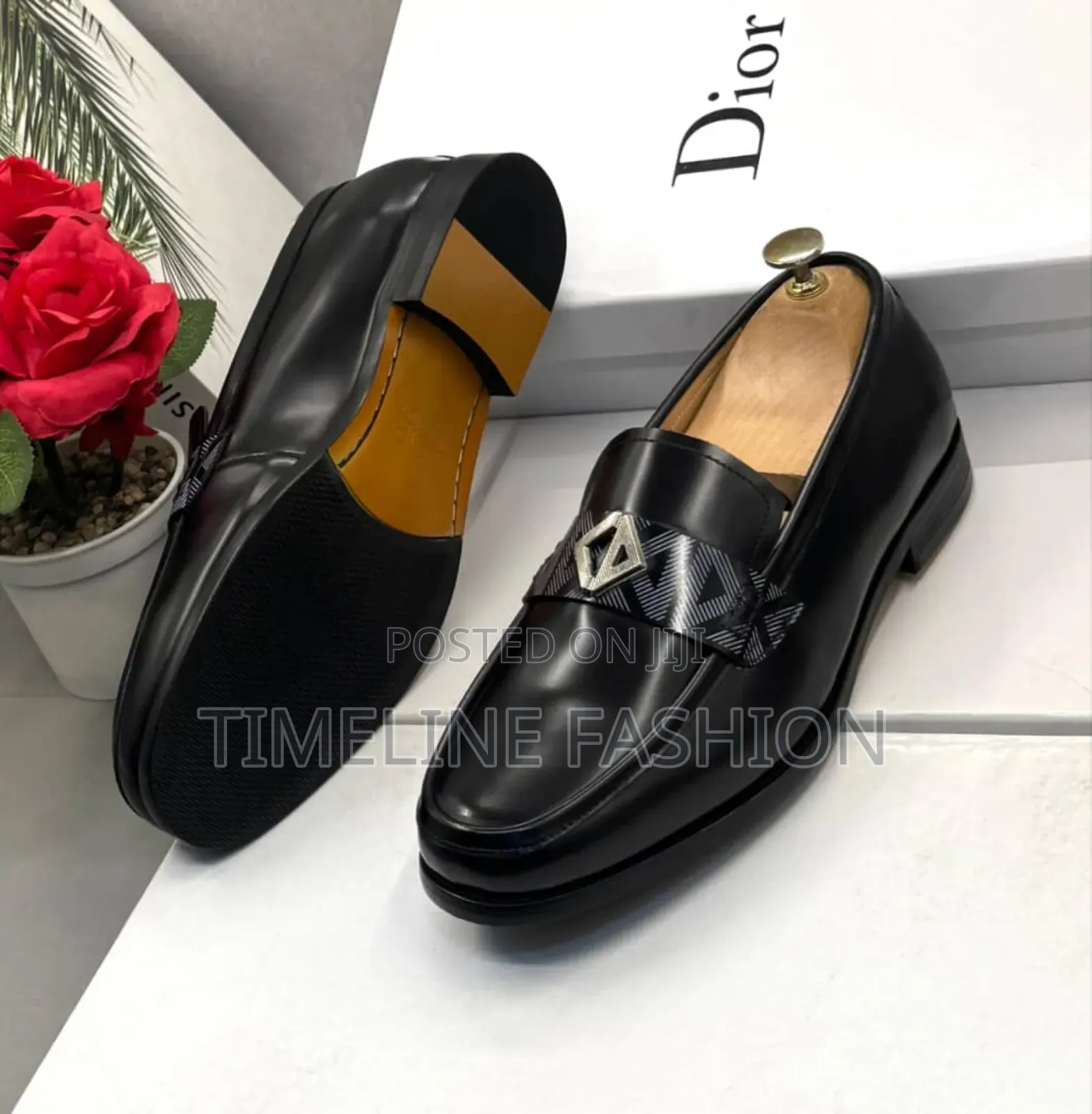 Genuine Leather Christian Dior Luxury Men's Shoes Size 39 -46 Black