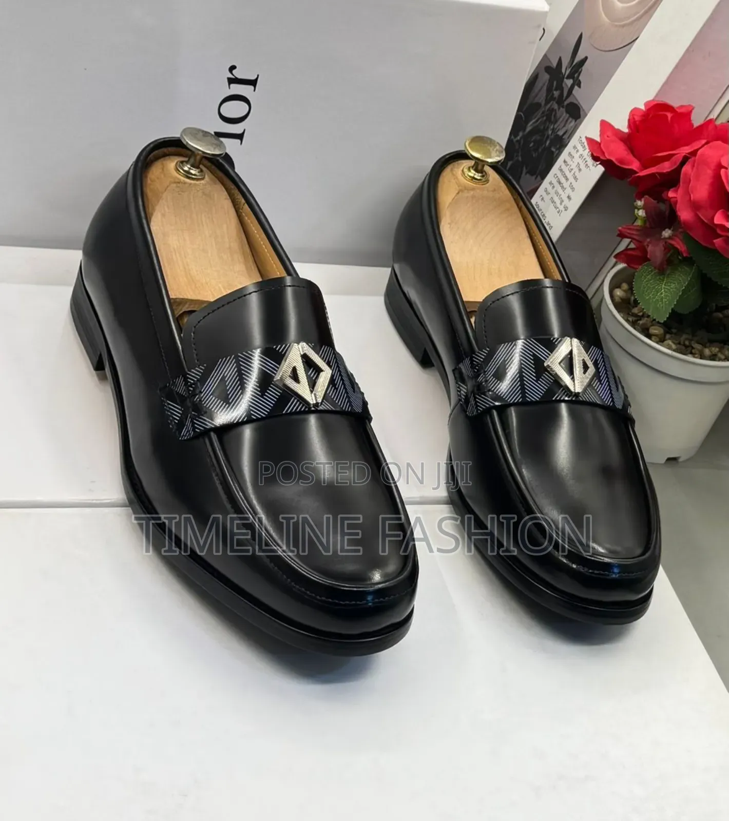 Genuine Leather Christian Dior Luxury Men's Shoes Size 39 -46 Black