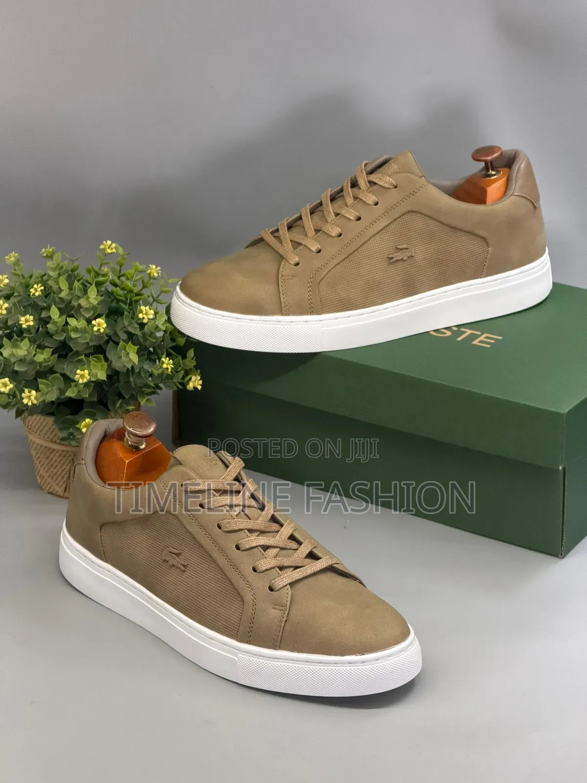 Lacoste Beige Colour Men's Casual Lace Up Sneakers