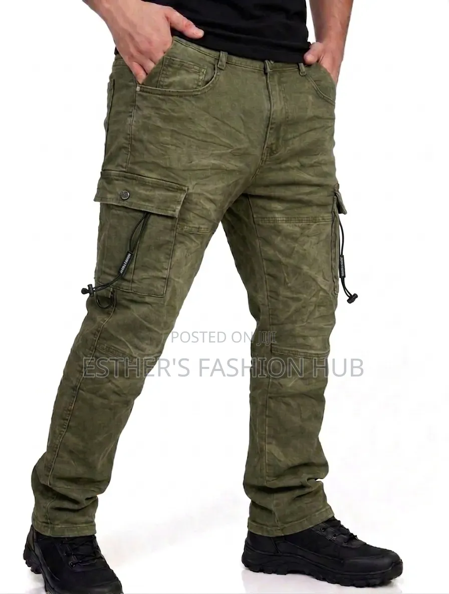 Quality Mens Cargo Jeans (Blue and Army Green)
