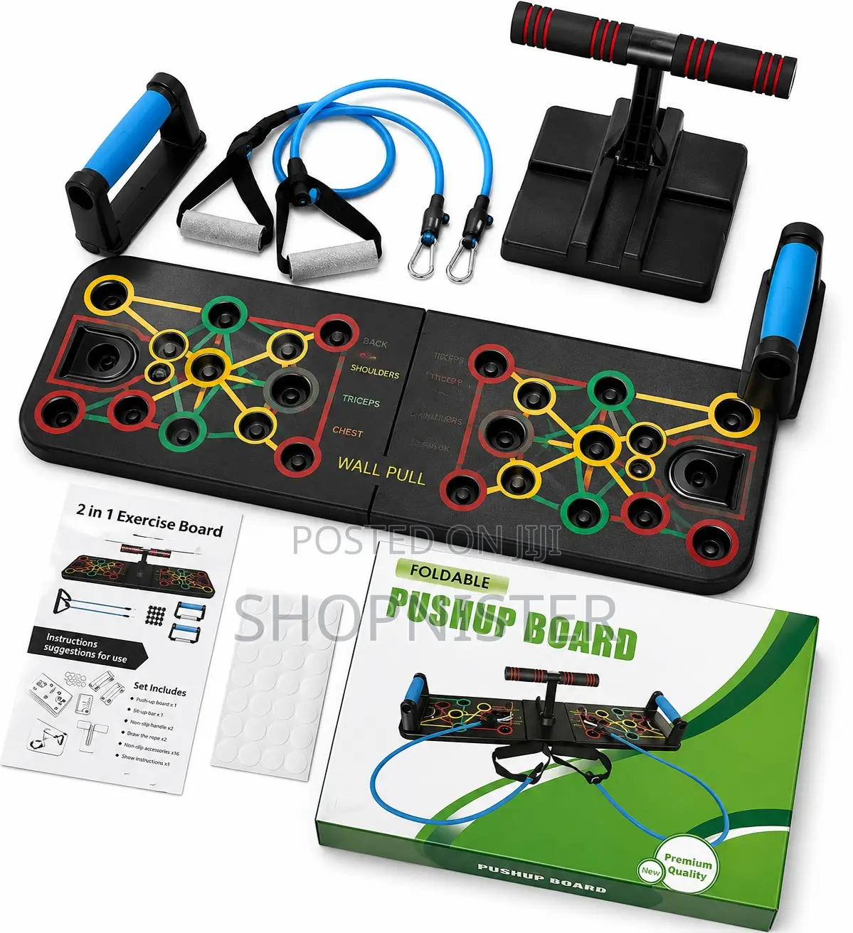 Multi-Function Home Gym Exercise Board With Resistance Bands