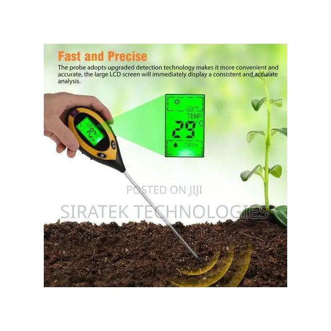 **4-in-1 Digital Soil Ph, Moisture, Temperature Light Meter**