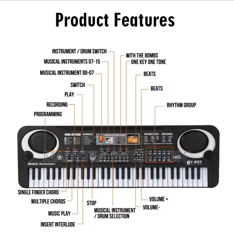 61-key Electronic Keyboard Piano Set – Learn, Play Create Music!