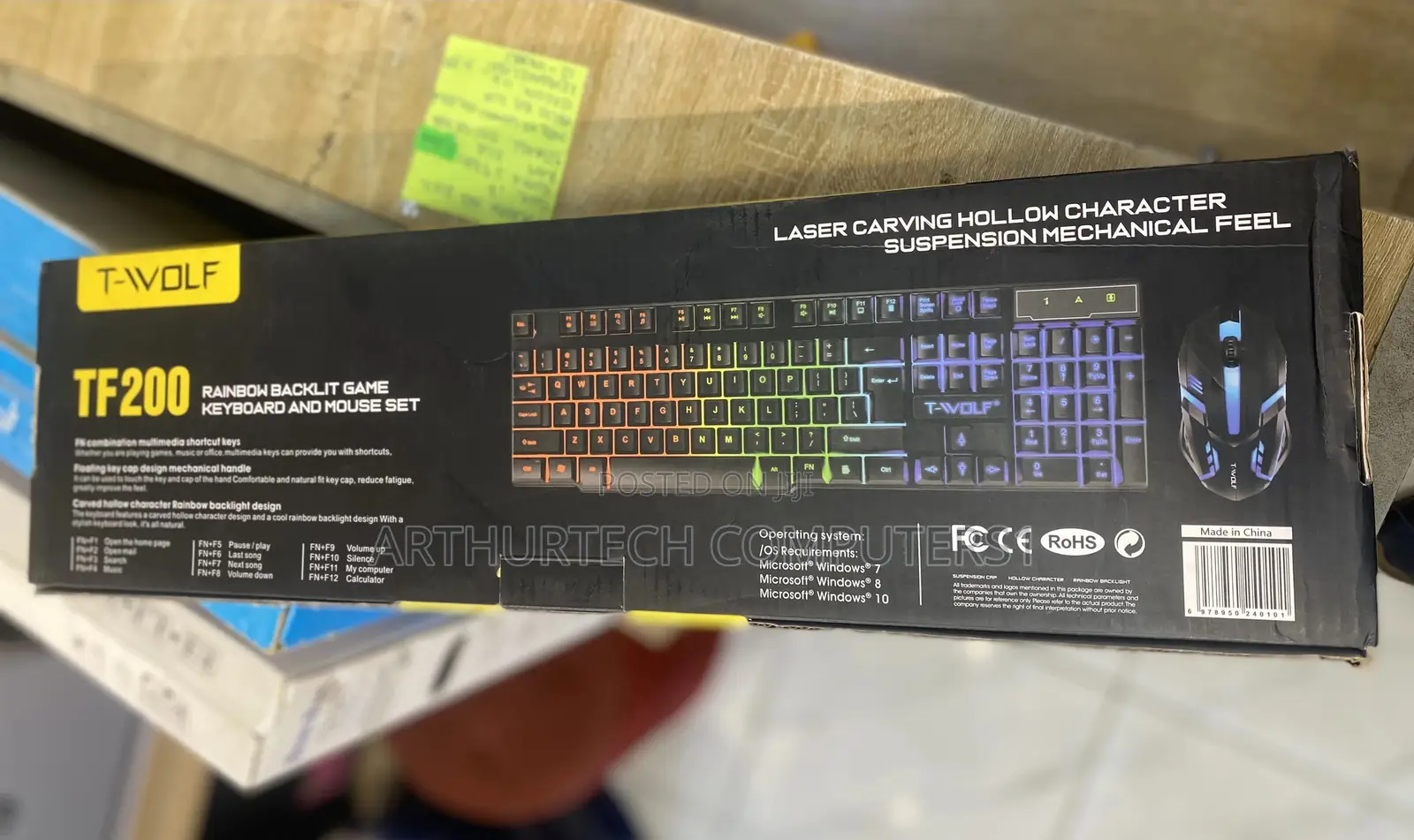 T-Wolf Tf 200 Rainbow Backlit Game Keyboard and Mouse Set